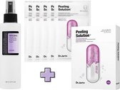 Skin Peeling Set: Dr.Jart+ Peeling Solution Box (5 Sheet Masks) + COSRX AHA / BHA Clarifying Treatment Toner - Gezichtsmaskers - Reiniging Huid - Exfoliant - Low pH Formula - Derma