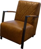 Industriële fauteuil Isabella | leer Colorado cognac 03 | 65 cm breed
