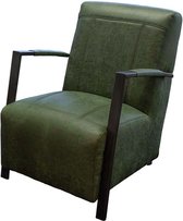Industriële fauteuil Rosetta | Lederlook Missouri groen 10 | 64 cm breed