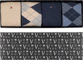 Cadeaubox Tommy Blue sandbox: 8 paar Tommy Hilfiger sokken beige en blauw -  Maat: 39-42