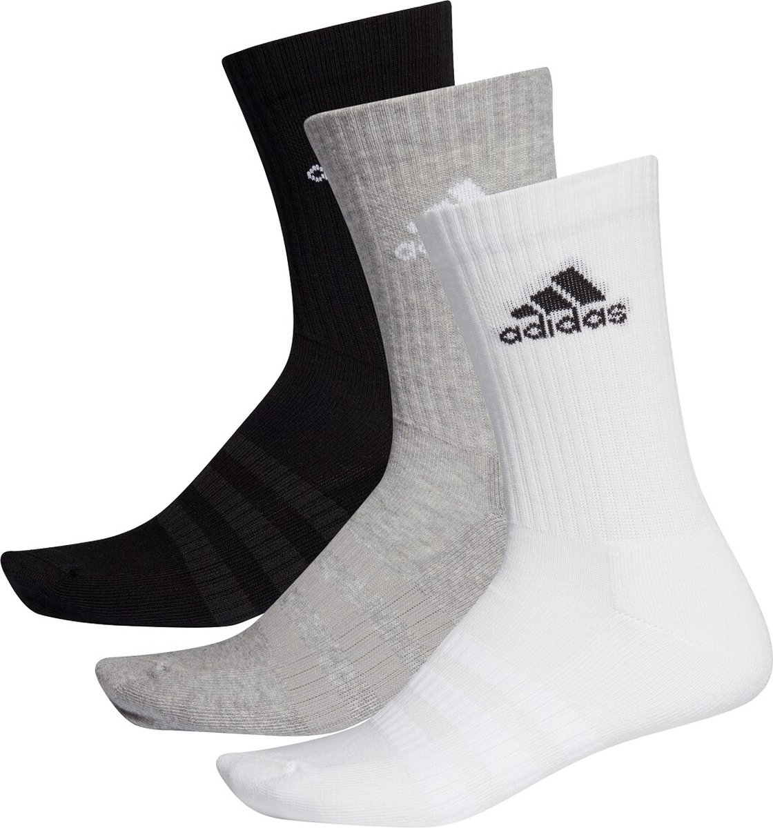 adidas Cushion Crew 3-Pack Sokken 37 39 Grijs