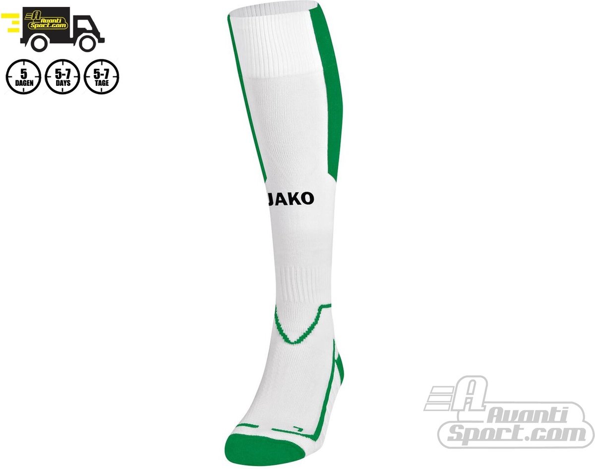 Jako Lazio Voetbalkousen - Wit / Sportgroen | Maat: 35-38
