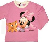 Disney Minnie Mouse Meisjes Sweater - Roze - Baby Minnie met Kitten Poes - Maat 86