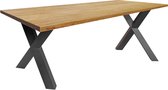 Eikenhouten tafel naturel - gedraaid x-poot onderstel
