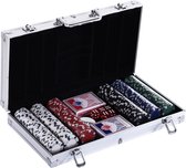 HOMdotCOM Pokerkoffer alu pokerset met 300 pokerchips