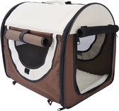 Paws Honden transporttas opvouwbaar bruin/crème maat S 46 x 36 x 41cm