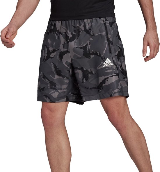 adidas - Camouflage AEROREADY Shorts - Trainingshorts - S - Grijs