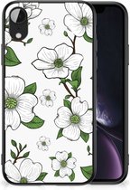 Smartphone Hoesje Geschikt voor iPhone XR Trendy Telefoonhoesjes met Zwarte rand Dogwood Flowers