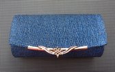 Blauw avondtas ( clutch) 25 x 12 x 5 cm