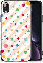 Leuk TPU Back Cover Geschikt voor iPhone XR Telefoon Hoesje met Zwarte rand Dots