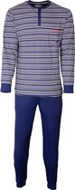M.E.Q. Heren pyjama Blauw Grijs gestreept MEPYH1803A - Maten: XL
