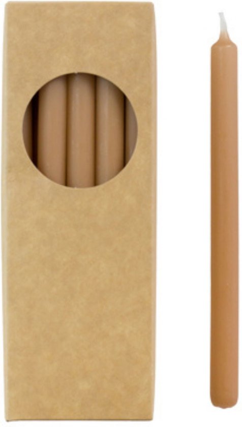 Rustik Lys - Caramel - SMALLE Potloodkaarsen Medium lengte - 20 stuks 1,2 x 17.5cm (let op afmeting)