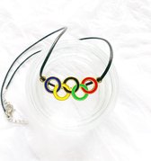 Ketting - Zwart - OS - Olympische Ringen - Olympische Spelen - Peking - Beijing - Kleur - Sportsieraad - Sieraden - Sportsieraden