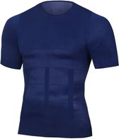 Corrigerend hemd heren - Houding correctie shirt - Afslankshirt - Corrigerend ondergoed - Navy - XL