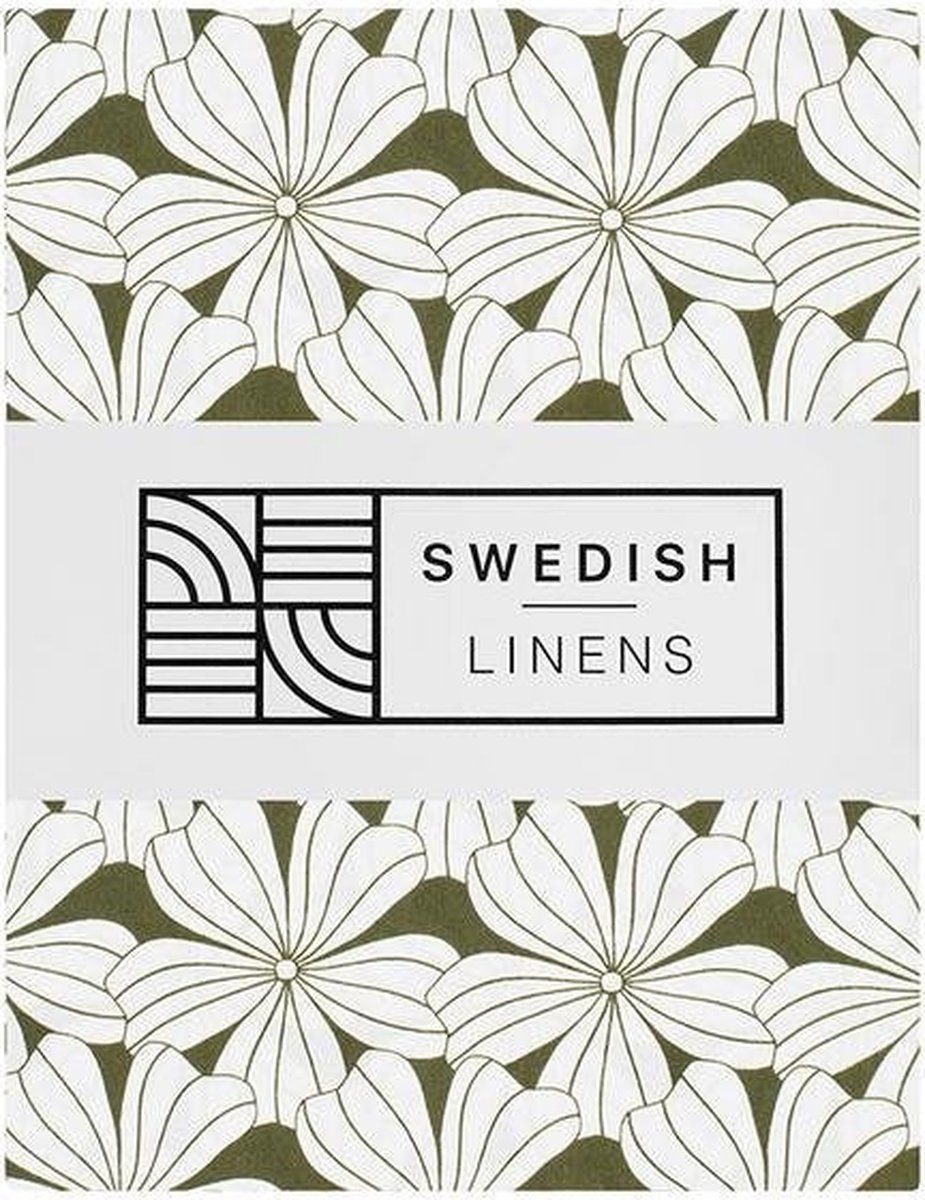 Swedish Linens - Jr. Bed Ledikant Hoeslaken Flowers (70x160cm)