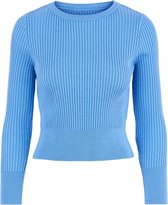 Pieces PCGRETE LS KNIT KAC Dames Trui Little Boy Blue  - Maat  L