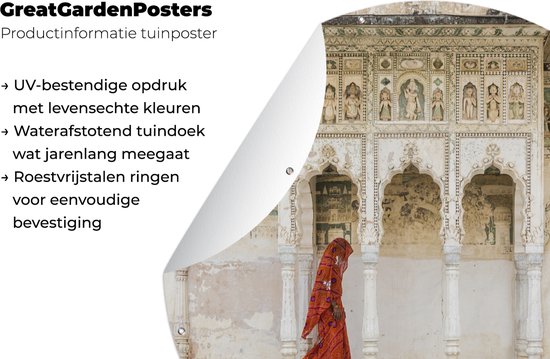 Tuincirkel Kloosters in India - 60x60 cm - Ronde Tuinposter - Buiten