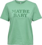 ONLY ONLROSA REG S/S TEXT TOP BOX JRS Dames Top - Maat S