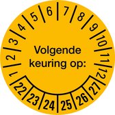 Volgende keuring op sticker 22-27, PVC 20 mm - 36 per kaart