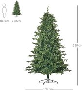 Kunstkerstboom 2,1 m kerstboom dennenboom PVC PE metaal groen Ø 105 x 210 cm