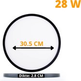 Exalight Ronde Plafondlamp - Woonkamer Lamp - Slaapkamer Lamp - Led Verlichting - Zwart - 28W - 30.5 Cm - Warm Wit Licht