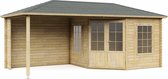 Interflex blokhut met overkapping – tuinhuis – geïmpregneerd hout – inclusief dakbedekking - 3055Z - 576 x 300