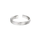 Verstelbare ring gedraaid patroon - Yehwang - Ring - One size - Zilver