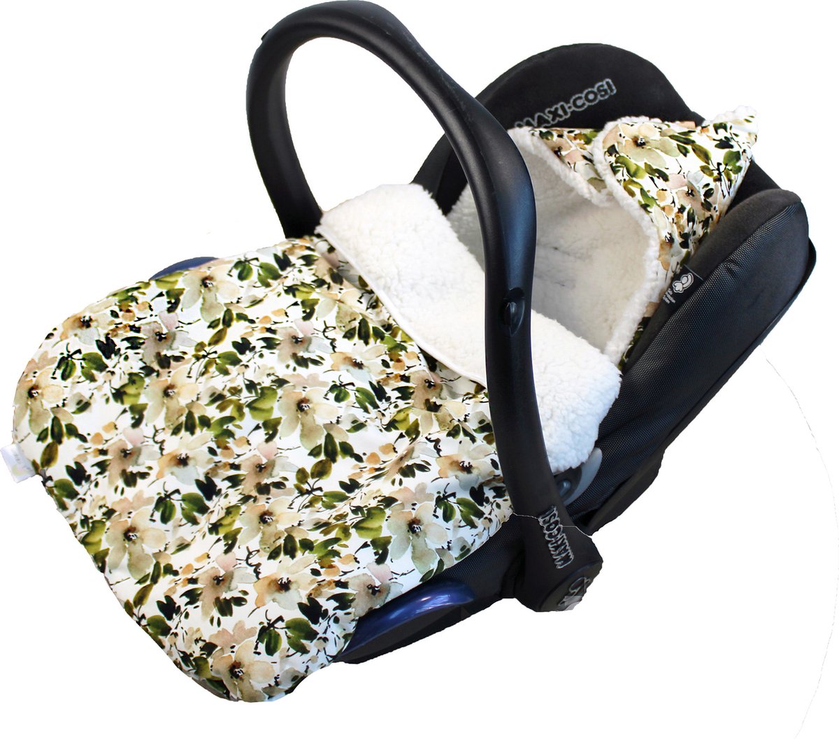 Wallabiezzz Maxi Cosi Voetenzak - Slaapzak Autostoeltje - Baby - Katoen/Teddy - Appelboom Bloesem Wallabiezzz Maxi Cosi Voetenzak - Slaapzak Autostoeltje - Baby - Katoen/Teddy - Appelboom Bloesem