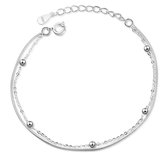 Armband Dames- Zilver 925- Dubbel Laags- Bolletjes- Trendy- Zilveren armband dames- Vrouw- LiLaLove