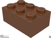LEGO Bouwsteen 2 x 3, 3002 Roodbruin 50 stuks