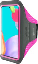 Mobiparts Comfort Fit Neopreen Sportarmband Hoesje - Geschikt voor Samsung Galaxy A52 5G - Neon Pink