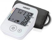 Haeger Bloeddrukmeter - Digitale bloedmeter - Meetapparaat - Bloeddrukmeter Armmanchet - Saturatiemeter - Grijs wit