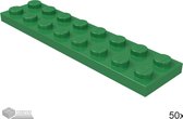 LEGO Plaat 2x8, 3034 Groen 50 stuks