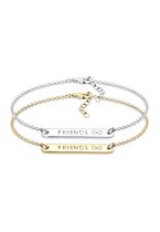 Elli Dames Armband Infinity Freundschaft Set Bi-Color Silber