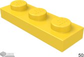 LEGO Plaat 1x3, 3623 Geel 50 stuks