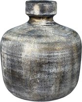 Miami decoratieve fles zwart cement 24 cm