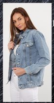 Dames jeans jas licht blauw maat L 44