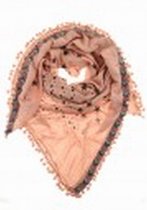 Pompon stars oud roze sjaal