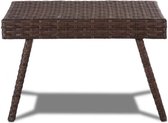 MEUBELEXPERT Table de Jardin en Rotin Pliante Structure en Fer 60 x 40 x 39 CM Table Basse Tréssée pour Salon Jardin Balcon