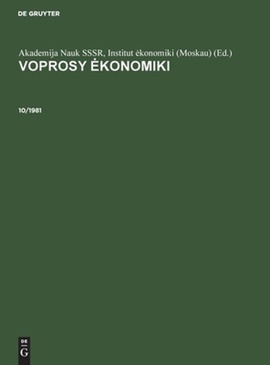 Voprosy Ekonomiki 10 1981 9783112477410 Boeken Bol voprosy-ekonomiki-10-1981-9783112477410-boeken-bol