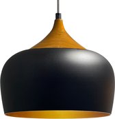 Bamyum Circle Ø30 cm E27 Plafondlamp Metaal Zwart Hout Kleur Lamp Voor Alle Kamers Vintage Hanglamp…