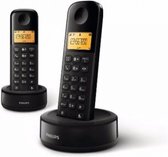 Philips Draadloze telefoon - D1602B/01 -  Draagbare Telefoon - Telefoon - Draadloos - Bellen - 2 stuks - 300 mAh Zwart