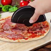 Relaxdays pizzasnijder 2 stuks - pizzaroller - deegsnijder - pizzames - rond - zwart