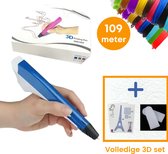 3D Pen - Inclusief 109 Meter Filament + Vingerbeschermers + 10 designs + 3D Pen Starterspakket - Voor kinderen/ jongeren - Blauw