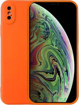 Smartphonica iPhone Xs Max siliconen hoesje - Oranje / Back Cover