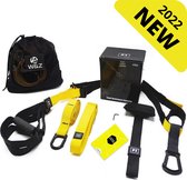 W&Z TRX Suspension trainer Pro - Thuis sporten -  Complete TRX Training set - Zwart/Geel