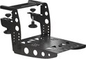 Zwarte metalen Thrustmaster Flying Clamp tafelklem met verstelbare knoppen en gatenpatroon.