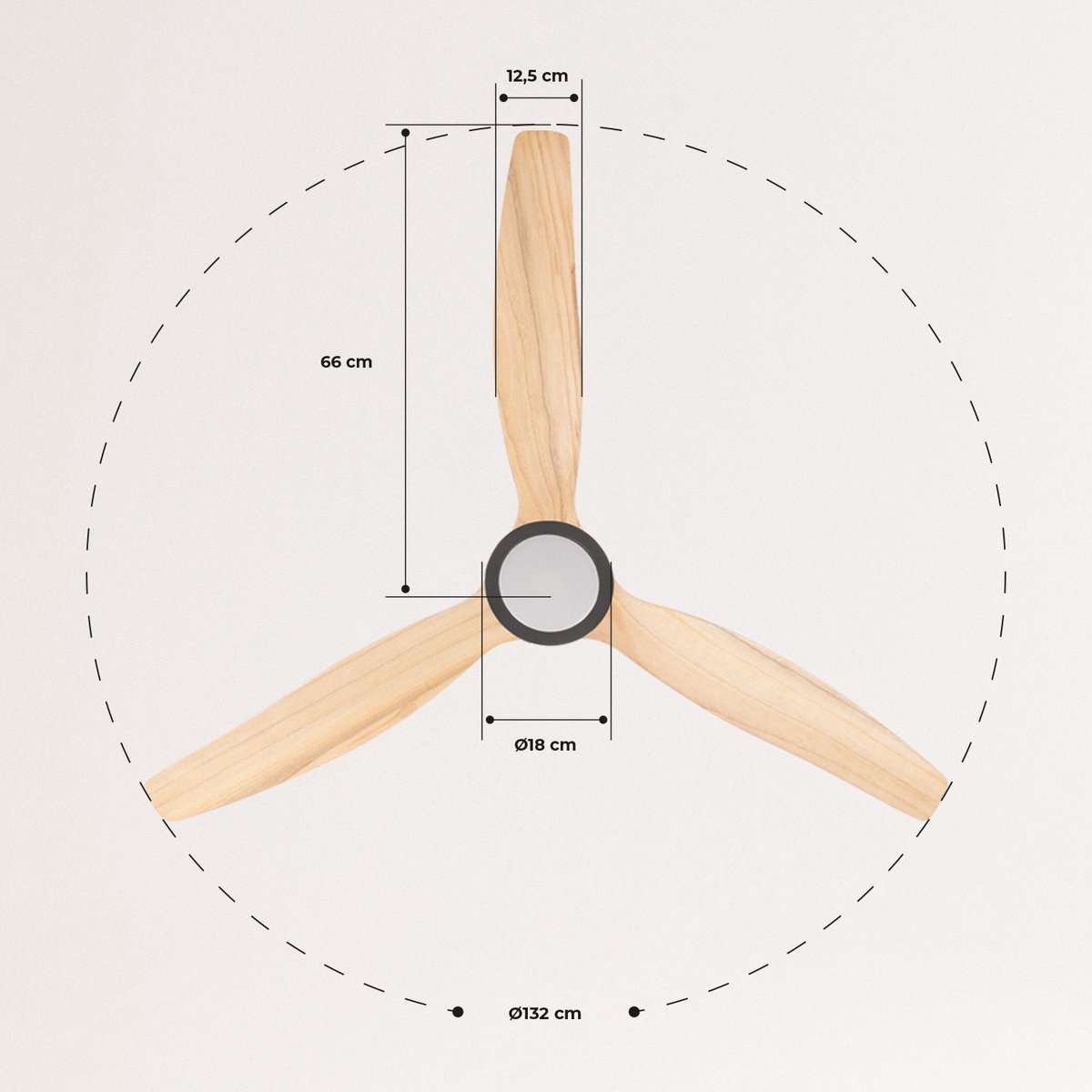CREATE - Plafondventilator 40W silent Ø132 cm - Met Verlichting drie temperaturen - Met Wifi - Met Afstandsbediening - 6 Snelheden - Timer - Zomer/Winter functie - Zwart - WIND STYLANCE – foto 3