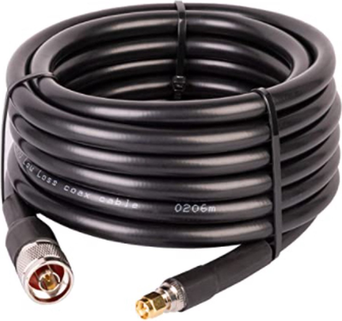 DrPhone HHC1 – LMR 400 Helium Hotspot Antennekabel – 2 Meter - N Type (Mannelijk) naar RP-SMA (Mannelijk) - Zwart