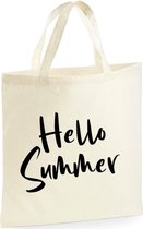 Hello Summer shopper | 10 Liter | Handtas | Strandtas | Tas | Cadeau | Gift | Print | Bedrukking | 40 x 40 CM